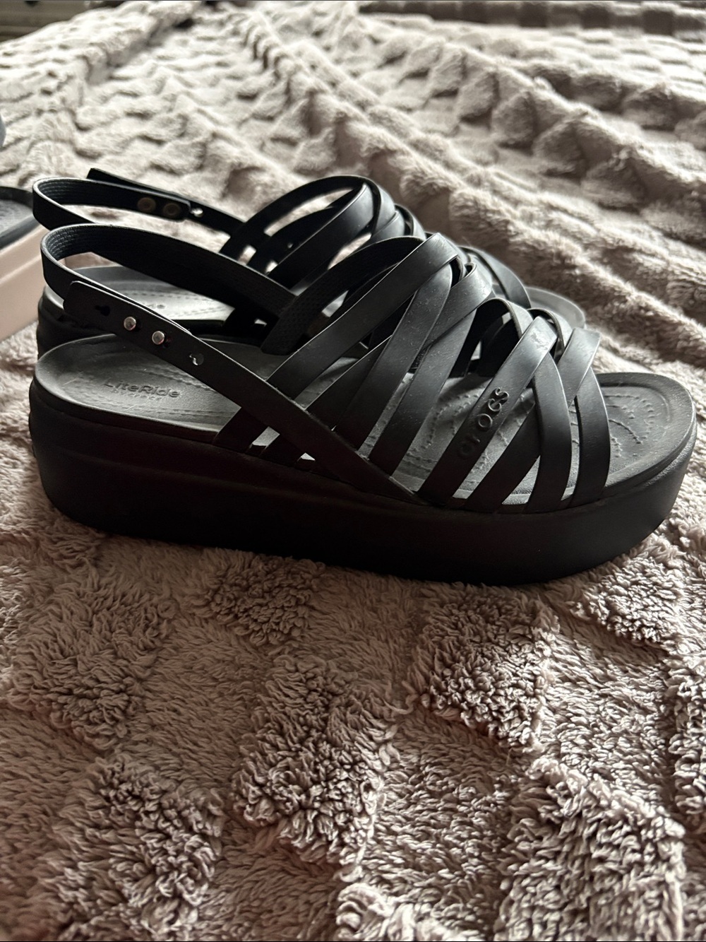 CROCS Black Platform Sandals